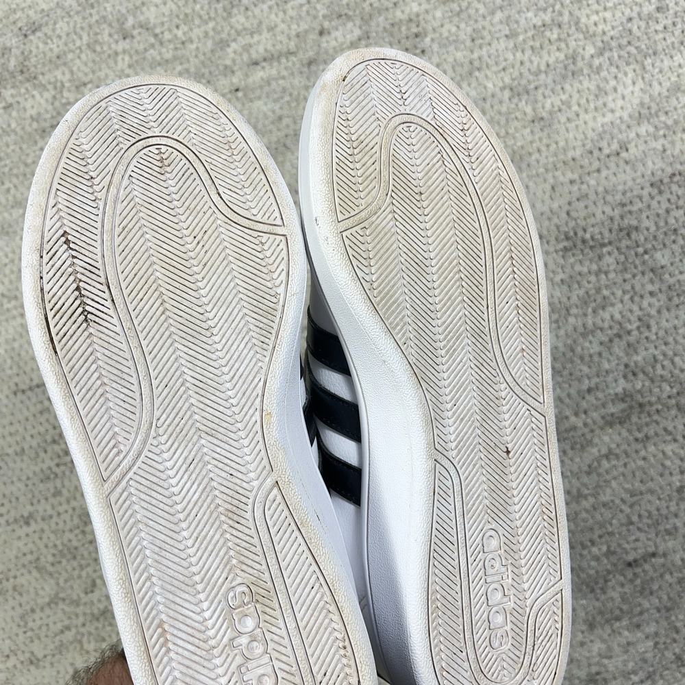 Adidas Cloudfoam Advantage AW4287 White Leather Low Top Sneaker Womens Shoes 10 - Picture 12 of 14